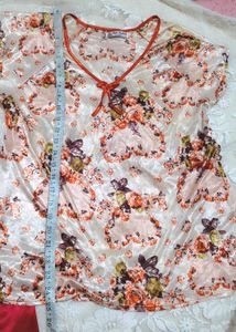 Very Fancy Floral Satin Night Dress