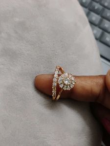 Elegant Gold-Tone Flower Ring Set