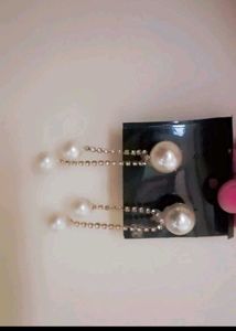 Elegant Pearl &amp; Gold Tone Hoop Earrings Set