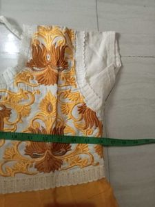 Yellow Embroidered Kurti