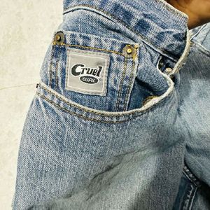 Y2K Imported Classic Blue Low Rise Jeans