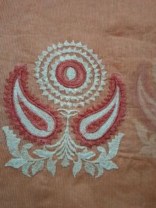 Peach Embroidered Saree