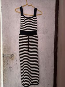 Striped Knit Jumpsuit Dress