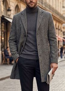 Classic Grey Herringbone Coat