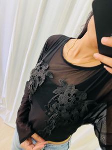 Floral Lace Mesh Top
