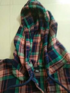 Checked Hoodie Shirt