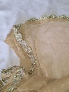 Elegant Golden y2k Saree