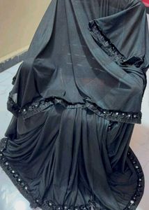 Elegant Black Saree with Embellished Border