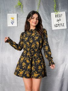 SHEIN Floral Print Long Sleeve Dress