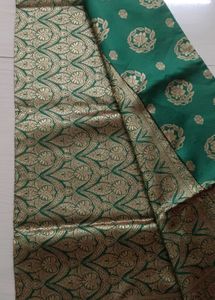 91)Elegant Emerald Green Silk Saree