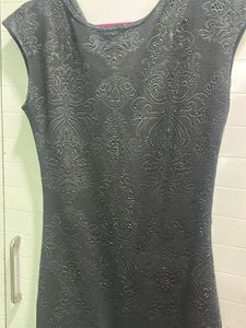 Elegant Black Jacquard Dress