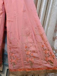 Beautiful Embroidered Peach Kurta