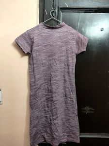 Casual Heathered Short Sleeve Dress