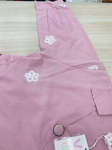 Charming Pink Peacock Print Midi Dress