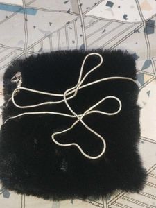 Chic Black Faux Fur Clutch Bag