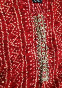 Red Bandhni Kurta