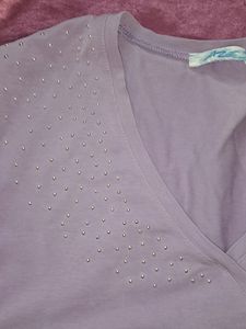 Y2k Lavender Vintage Aesthetic Fitted Top