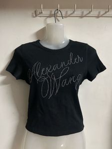 Alexander Wang Black Rhinestone Top