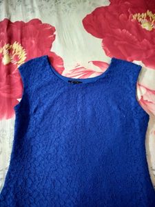 Elegant Royal Blue Lace Dress