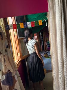 Vintage Polka Dot Pleated Dress
