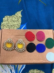 Exquisite Pearl & Yellow Stone Earrings
