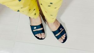 Aerowalk Women's Black Adjustable Sandals