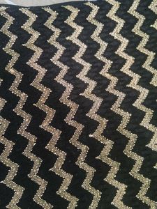 Chic Black &amp; Gold Chevron Dress