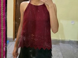 Maroon Sleeveless Top