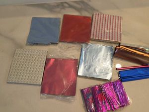 Assorted Chocolate Moulds, ribbons, foils, box
