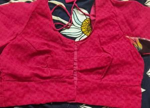Elegant Floral Saree with stitched blouse