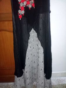 Embroidered Black Maxi Dress