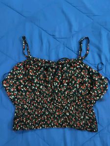 Floral Smocked Crop Top