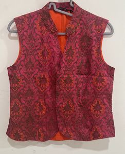 Stylish Embroidered Brocade Vest