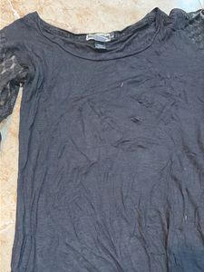 Black Lace Sleeve Top