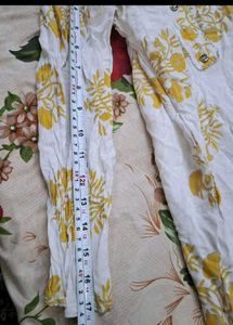 White &amp; Yellow Printed Kurta Set