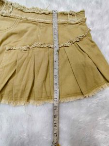 SHEIN Khaki Distressed Mini Skirt
