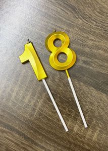 Gold Number 18 Birthday Cake Candles 🕯️✨