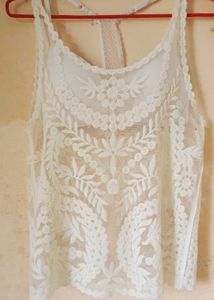 Beutiful Crochet Lace Embroidered Tank With Bralet