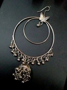 Silver Jhumki Earrings