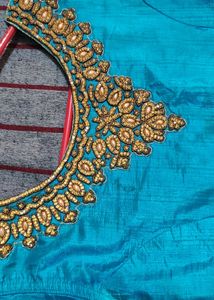 Elegant Teal Embroidered Party wear