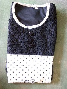 Elegant Black &amp; White Floral Dress