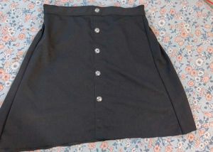 Chic Black Button-Front Skirt
