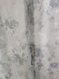 Grey Floral Kurti-Button Front and Long Sleev