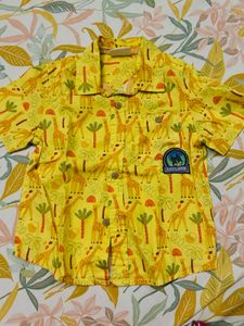 Pantaloons- Yellow Giraffe Print Shirt