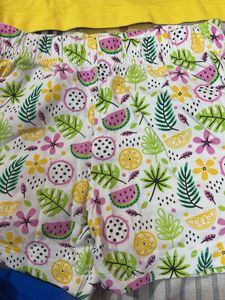 Cute Yellow Fruit Print Shorts Set