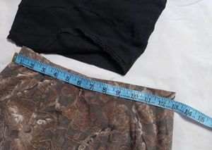 V,Beautiful G Gold Black Velvet Fabric Skirt Top