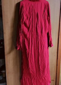 classic red shirt maxi dress