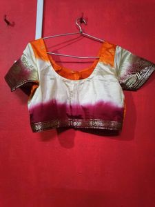 Orange Embroidered Georgette Saree &amp; Blouse S32