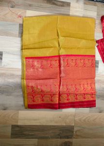 Half Saree Silk Fabric with Intricate Border