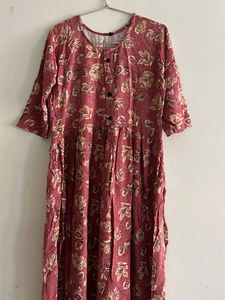 Floral Print Cotton Kurta